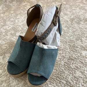 Women’s Jean fabric wedge sandals
